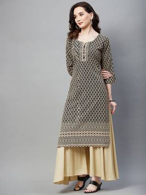 Black embroidered chiffon ethnic-kurtis 2