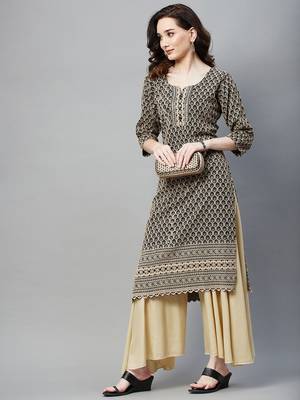 Black embroidered chiffon ethnic-kurtis 3