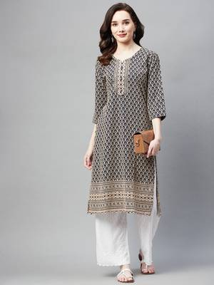 Navy-blue embroidered chiffon ethnic-kurtis 2