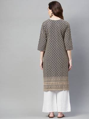 Navy-blue embroidered chiffon ethnic-kurtis 4