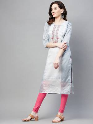 Grey embroidered silk ethnic-kurtis 3