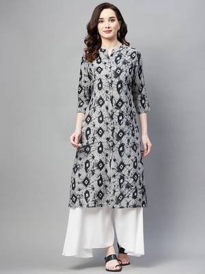 Black printed cotton ethnic-kurtis 1