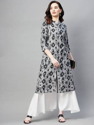 Black printed cotton ethnic-kurtis 2