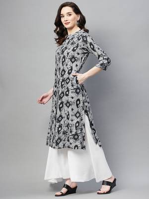 Black printed cotton ethnic-kurtis 3