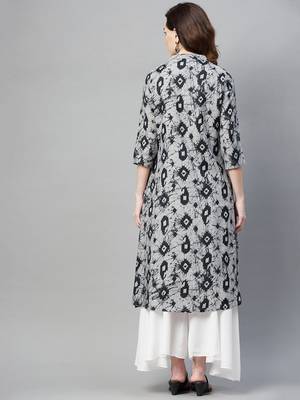 Black printed cotton ethnic-kurtis 4