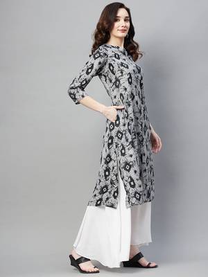 Black printed cotton ethnic-kurtis 5