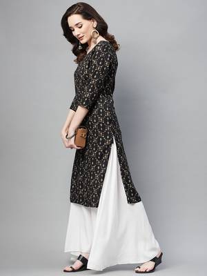 Black printed cotton ethnic-kurtis 5