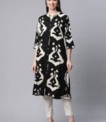 Black printed cotton ethnic-kurtis