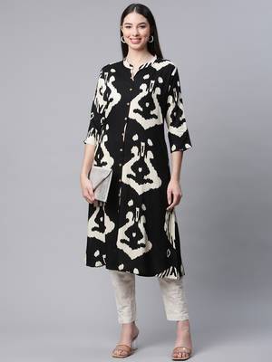 Black printed cotton ethnic-kurtis 2