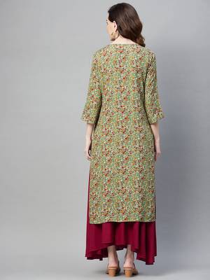 Green printed cotton ethnic-kurtis 4