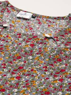 Grey printed cotton ethnic-kurtis 5