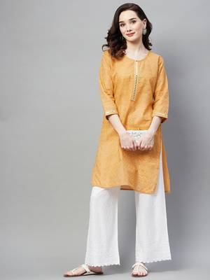 Beige embroidered chiffon ethnic-kurtis 2
