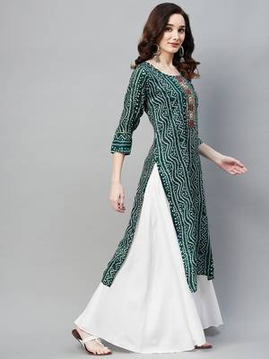 Green printed cotton ethnic-kurtis 5