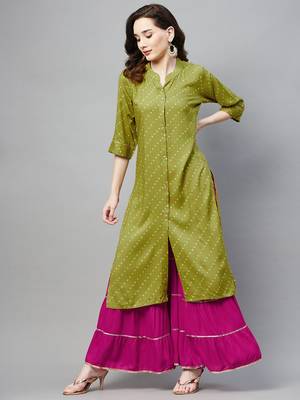 Green printed cotton ethnic-kurtis 2