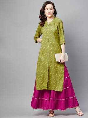 Green printed cotton ethnic-kurtis 3
