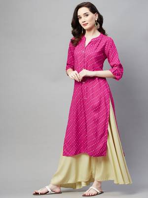 Rani-pink printed cotton ethnic-kurtis 2