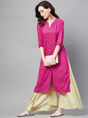 Rani-pink printed cotton ethnic-kurtis 3