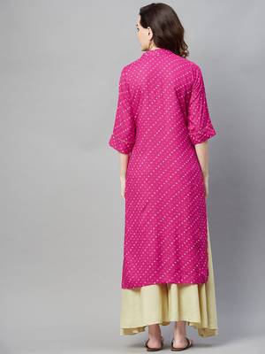 Rani-pink printed cotton ethnic-kurtis 4