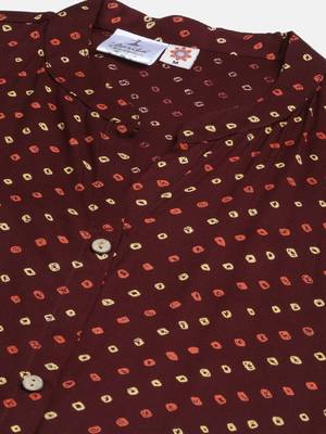 Wine printed cotton ethnic-kurtis 5