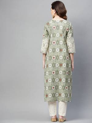Green printed cotton ethnic-kurtis 4