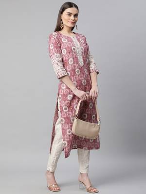 Purple printed cotton ethnic-kurtis 2