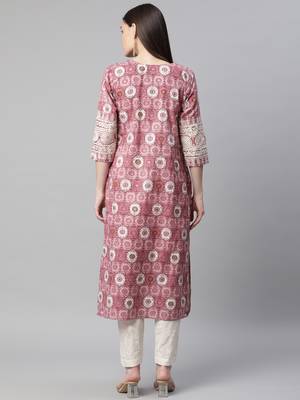 Purple printed cotton ethnic-kurtis 4