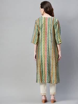 Green printed cotton ethnic-kurtis 4