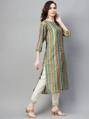 Green printed cotton ethnic-kurtis 5