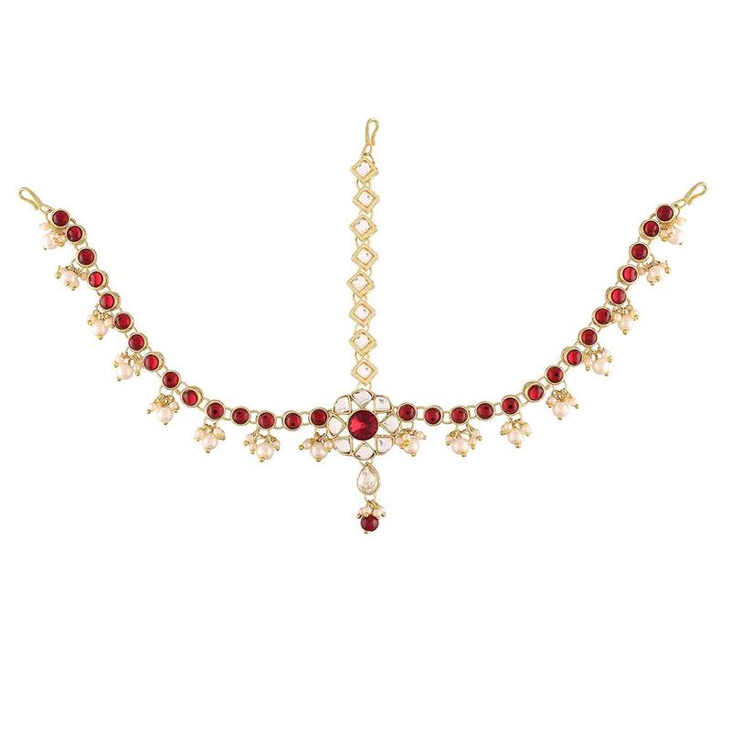 Kundan Studded Bridal Matha Patti Maang Tikka for Women 