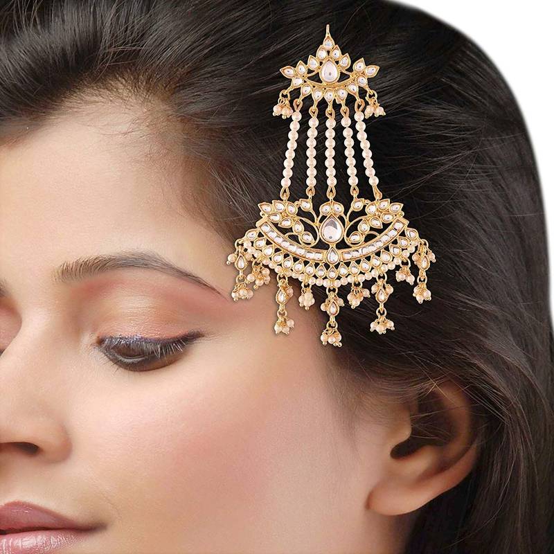 Kundan & Pearl Pasa/Hair Kalank Inspired Jewellery for Women
