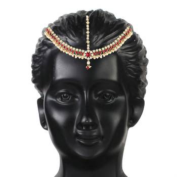 Traditional Kundan Studded Bridal Matha Patti Maang Tikka for Women (T2058M) 3