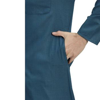 Blue plain cotton poly men-kurtas 3
