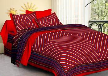 vastravilla Rajasthani Jaipuri Prints Cotton Bed Sheet For Double Bed With Two Pillow Cover Size 90 x 100 Inch 1