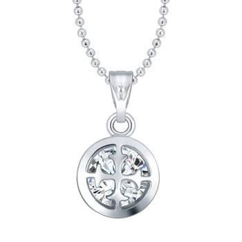 Golden Magic Heart Solitaire Rhodium  Pendant with Chain for Girls and Women 1