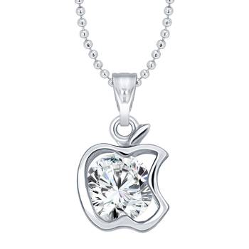 Creation apple Solitaire  Pendant with Chain for Girls and Women 1