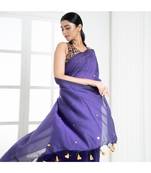Purple sitara blended cotton saree