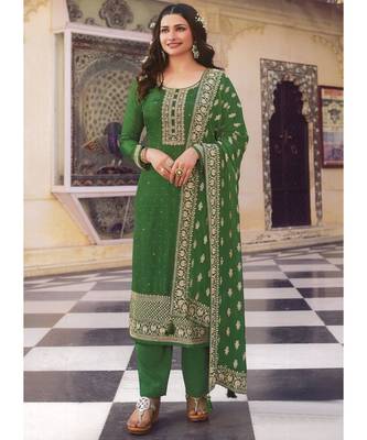 Light Green Silk Blend Party Wear Salwar Kameez 1