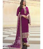 Light Wine Silk Blend Party Wear Salwar Kameez