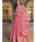 Light Pink Silk Blend Anarkali Salwar Kameez