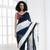 white and blue tie and dye georgette saree with sequin border