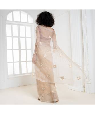 Toosh organza silk saree with blossom embroidery 4