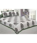 Tripok Tree Peacock Indian Tradition Cotton King Size Luxury Bed Sheet 2 Pilow Covers