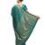 Teal Blue Self Design & Contrast Border Art Silk Floral Saree with Blouse Piece