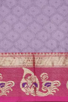 Lavender Woven Cotton Silk Saree With Blouse