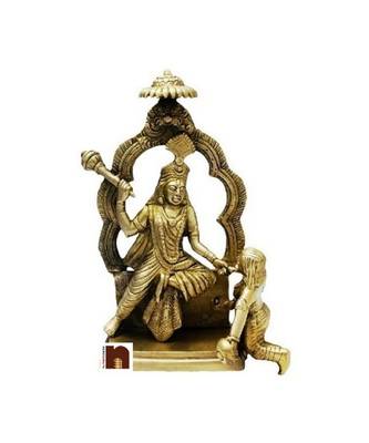 Goddess Baglamukhi Idol Brass - (24 cm) (1 Pc) 1