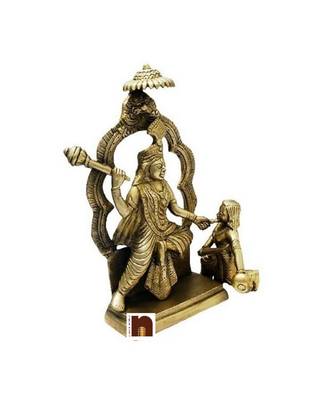 Goddess Baglamukhi Idol Brass - (24 cm) (1 Pc) 2