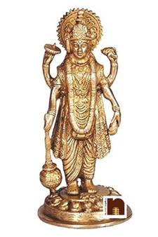 Lord Vishnu Ji Idol In Brass Standing (30 Cms) (1 Pc)
