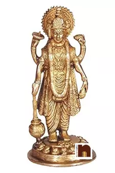 Lord Vishnu Ji Idol In Brass Standing (30 Cms) (1 Pc)