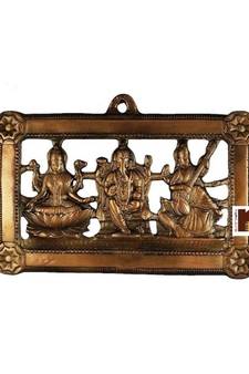  Saraswati Ji Idol Wall Hanging In Copper (25 Cms) (1 Pc)