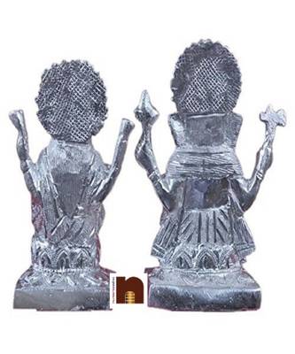 Shri Laxmi-Ganesh Ji Idol In White Metal (16 Cms) (1 Pc) 2